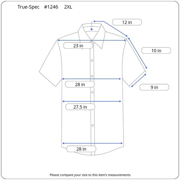 Tru-Spec Hiking Shirt Men's 2XL Vented Snaps Blue Button Down Short Sleeve - Picture 13 of 13